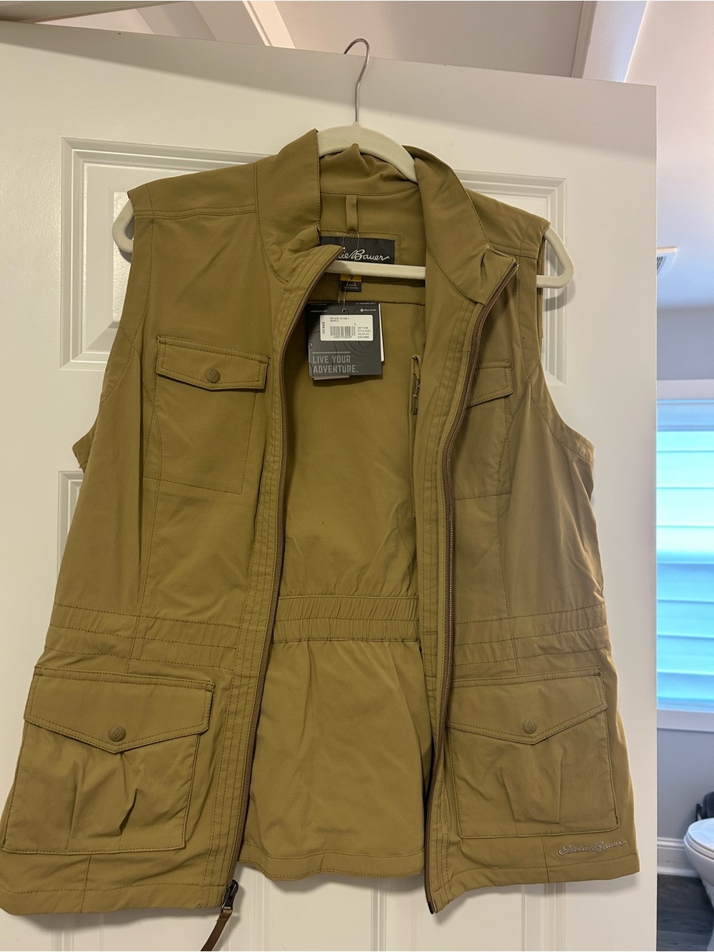 Eddie Bauer Women's Utility Vest in Tan